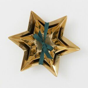 H&M Home Gold 2-pack Star-shaped Serving Trays for Christmas Stainless Steel